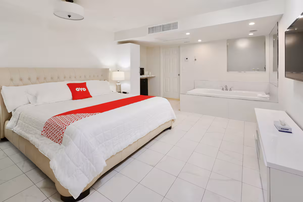 King bed in the Deluxe Double Room